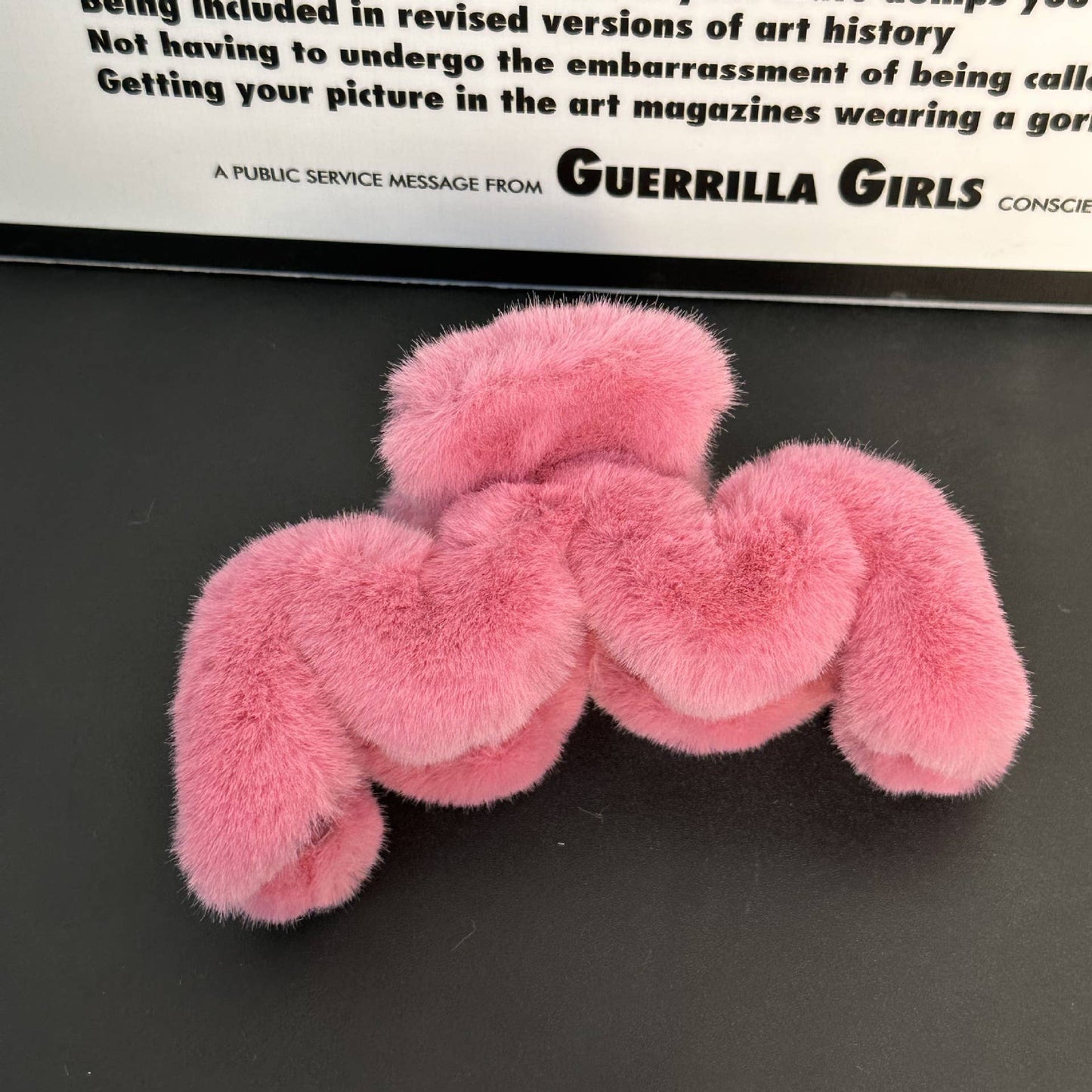 Plush clip with advanced white hair grip