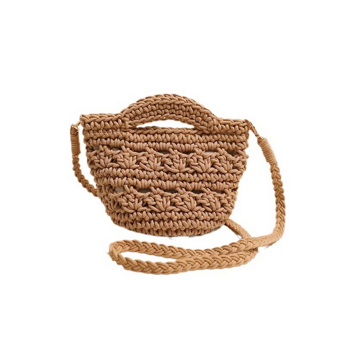 CROSSBODY HOLLOW COTTON WOVEN BAG BEACH BAG_CWAB1860