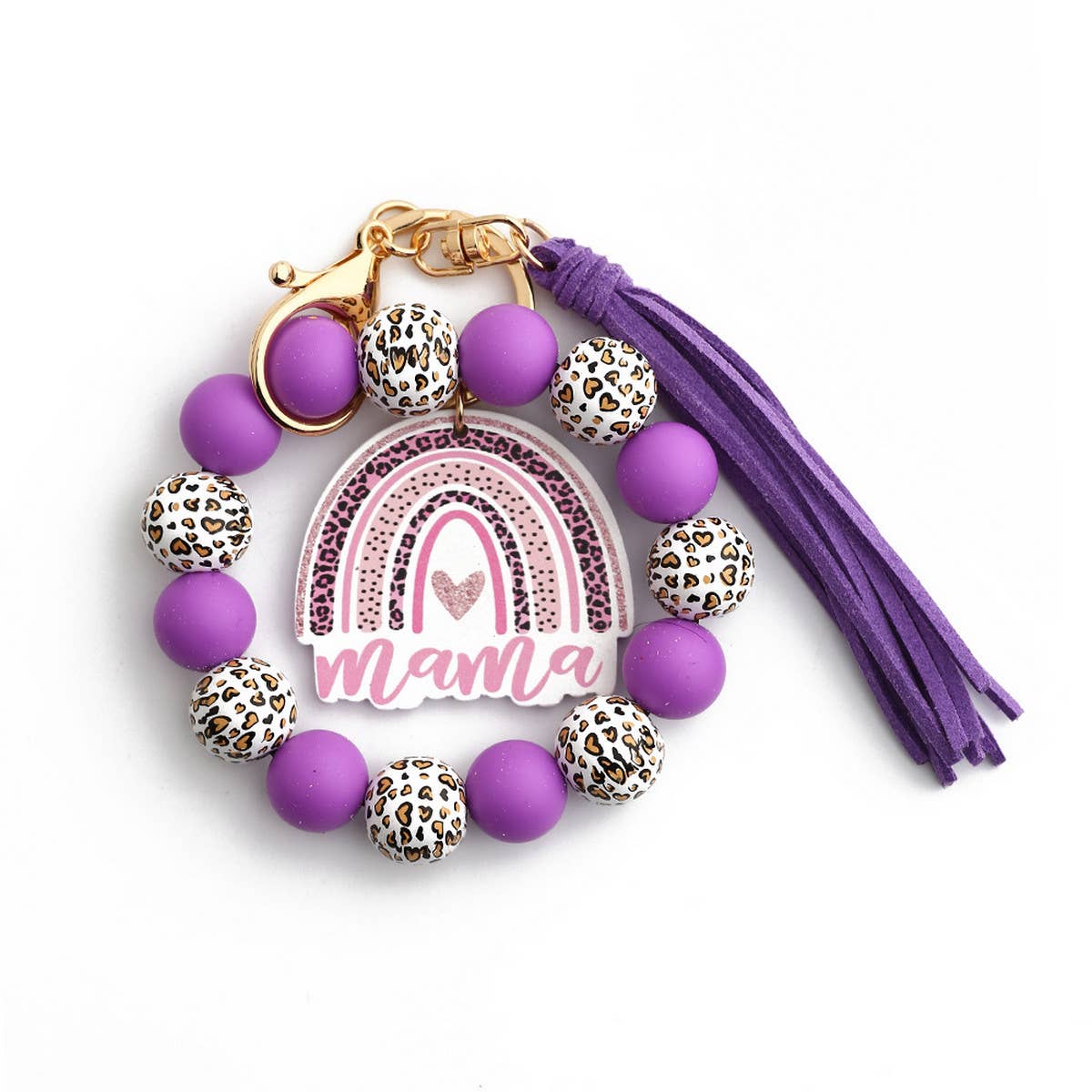 WOODEN BEADS BRACELET SPOT BRACELET KEYCHAIN_CWMM1299