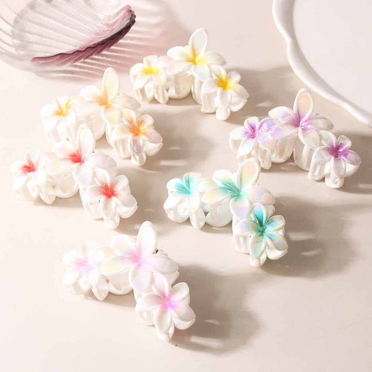 Colorful 3-Egg Flower Hair Claw Vintage & Elegant