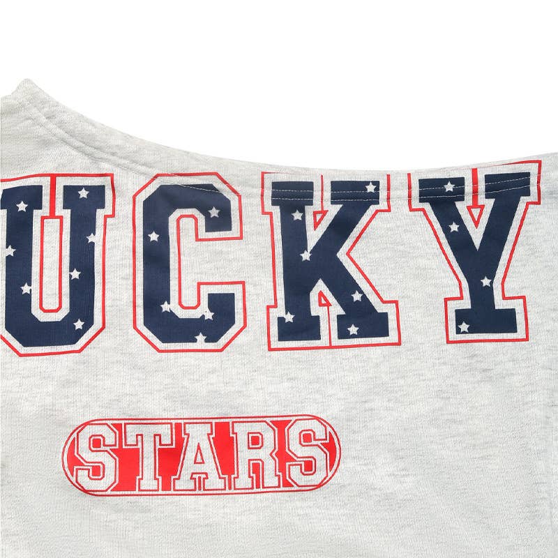 Letter print trend cropped collar hoodie