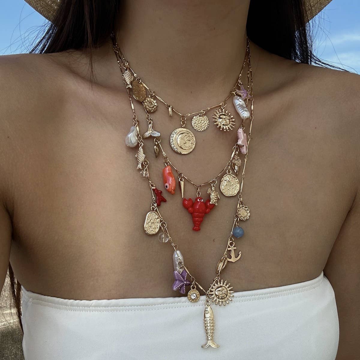 BOHEMIAN HEAVY CHAIN VINTAGE STACKING NECKLACE_CWMM3178