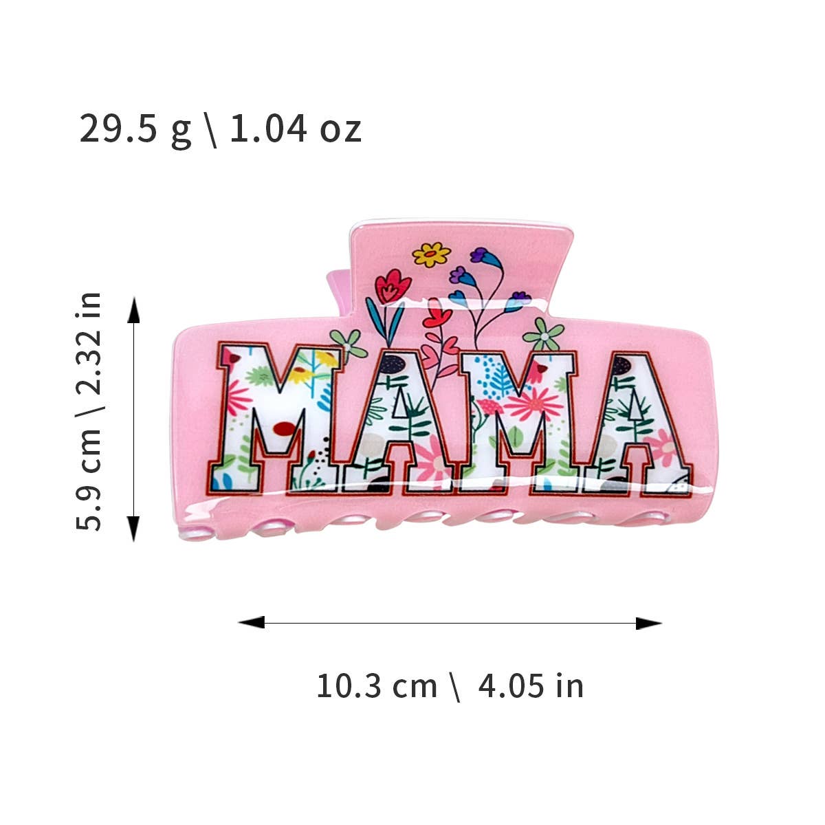 Flower rainbow acrylic large square shark clip