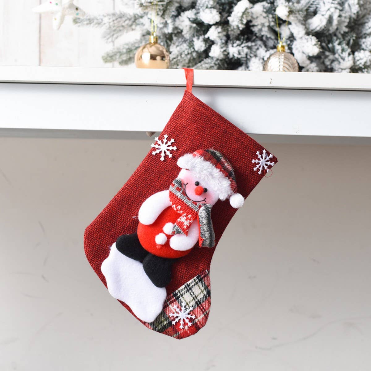 SEQUINED 3D SANTA CLAUS CHRISTMAS STOCKINGS