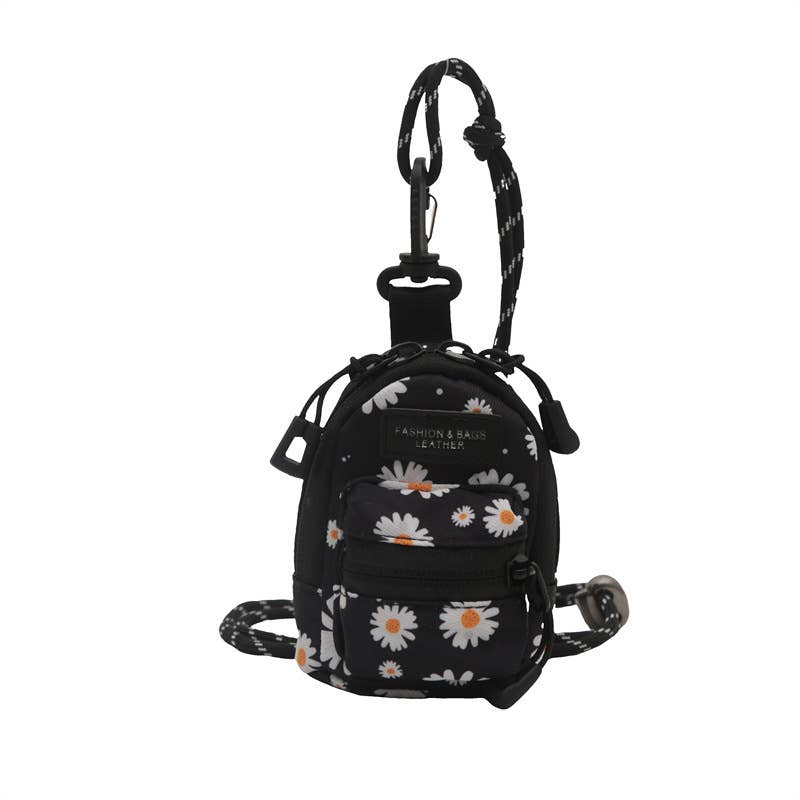 Printed mini lipstick headphones and small bag