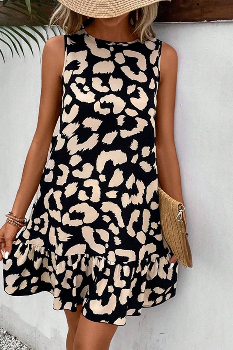 CWDSD8203_NEW SUMMER SLEEVELESS LACE-UP DRESS