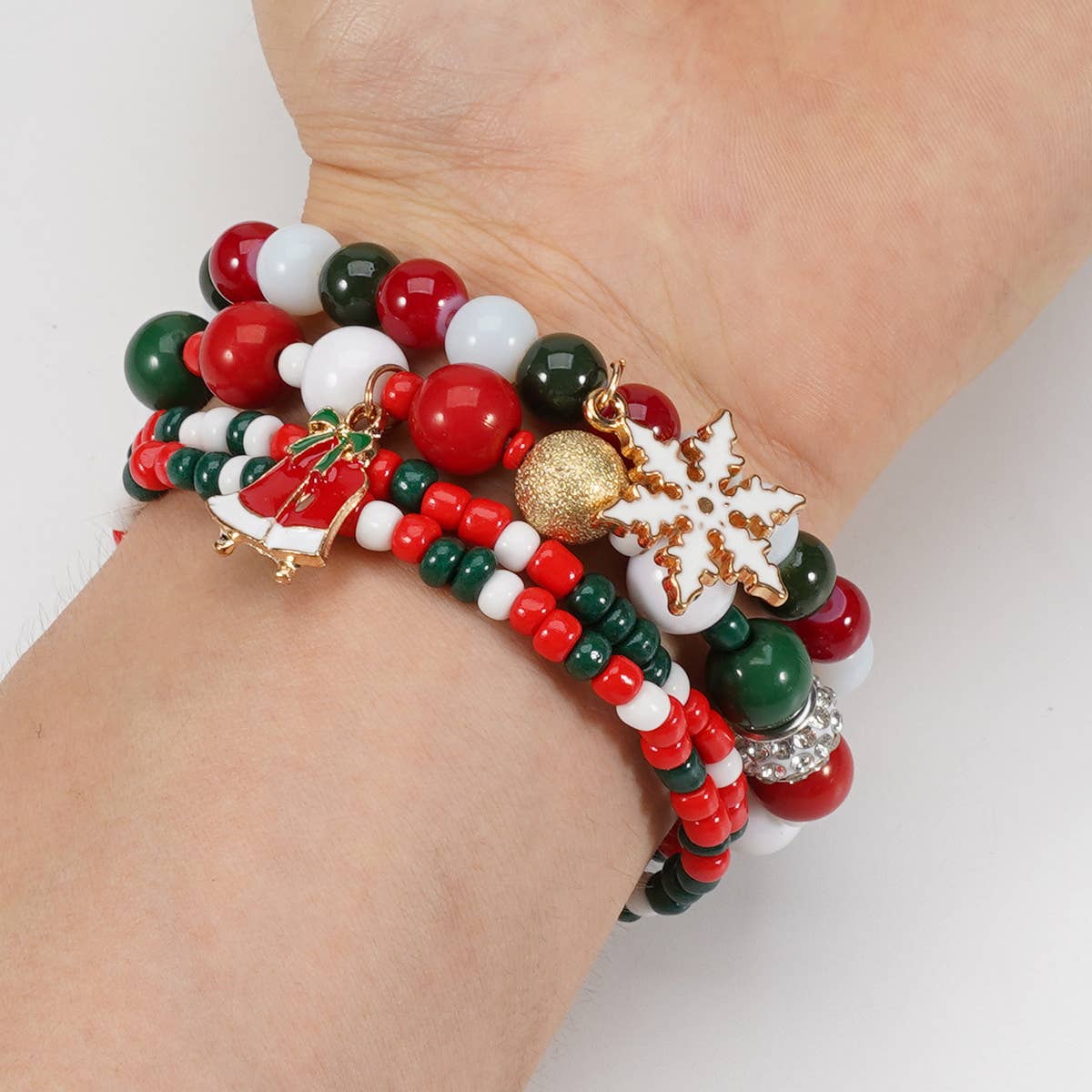 2024 NEW CHRISTMAS BEADED ELASTIC ROPE BRACELET_CWAJE2207