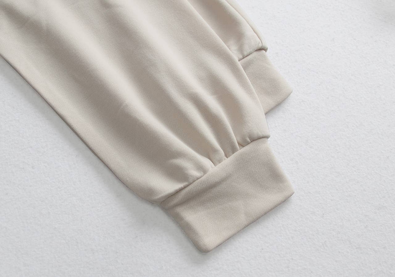 IMITATION COTTON SOLID COLOR OUTERWEAR HOODIE