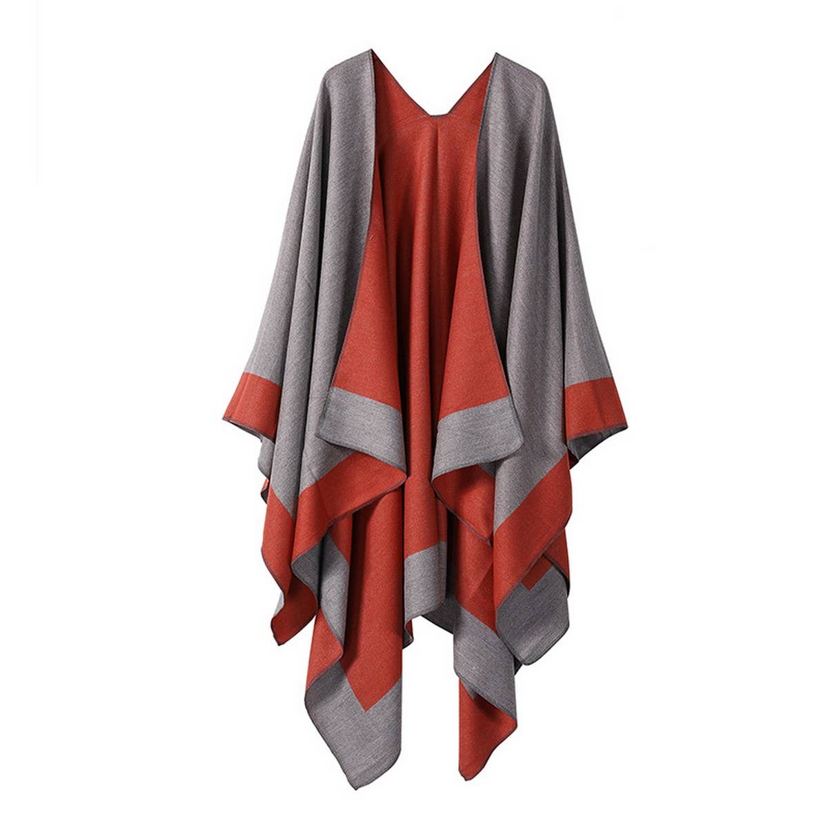 SOLID COLOR DOUBLE-SIDED CAPE SHAWL OUTER CAPE_CWASC2130