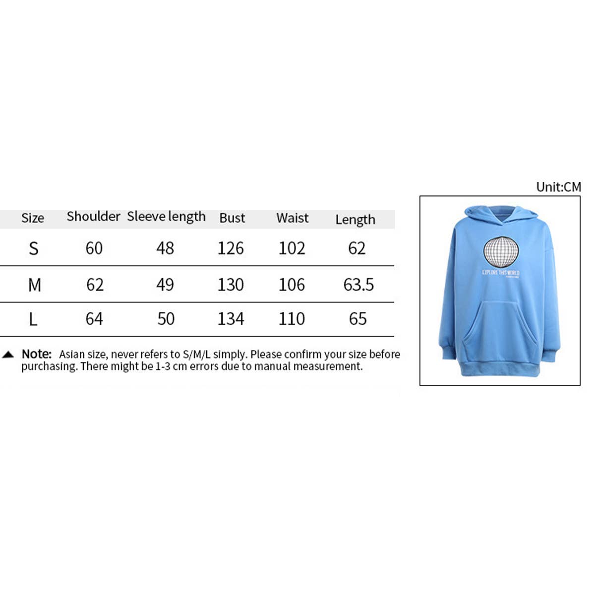 Letter-printed long-sleeved hooded hoodie for women