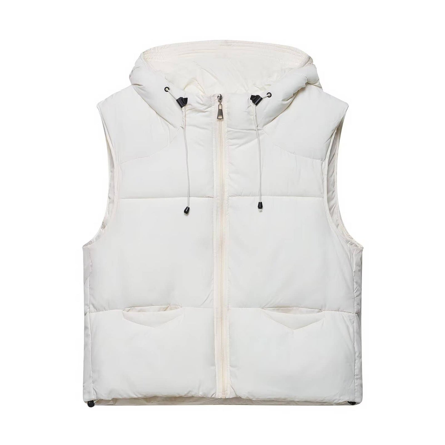 Sleeveless loose casual hooded vest jacket