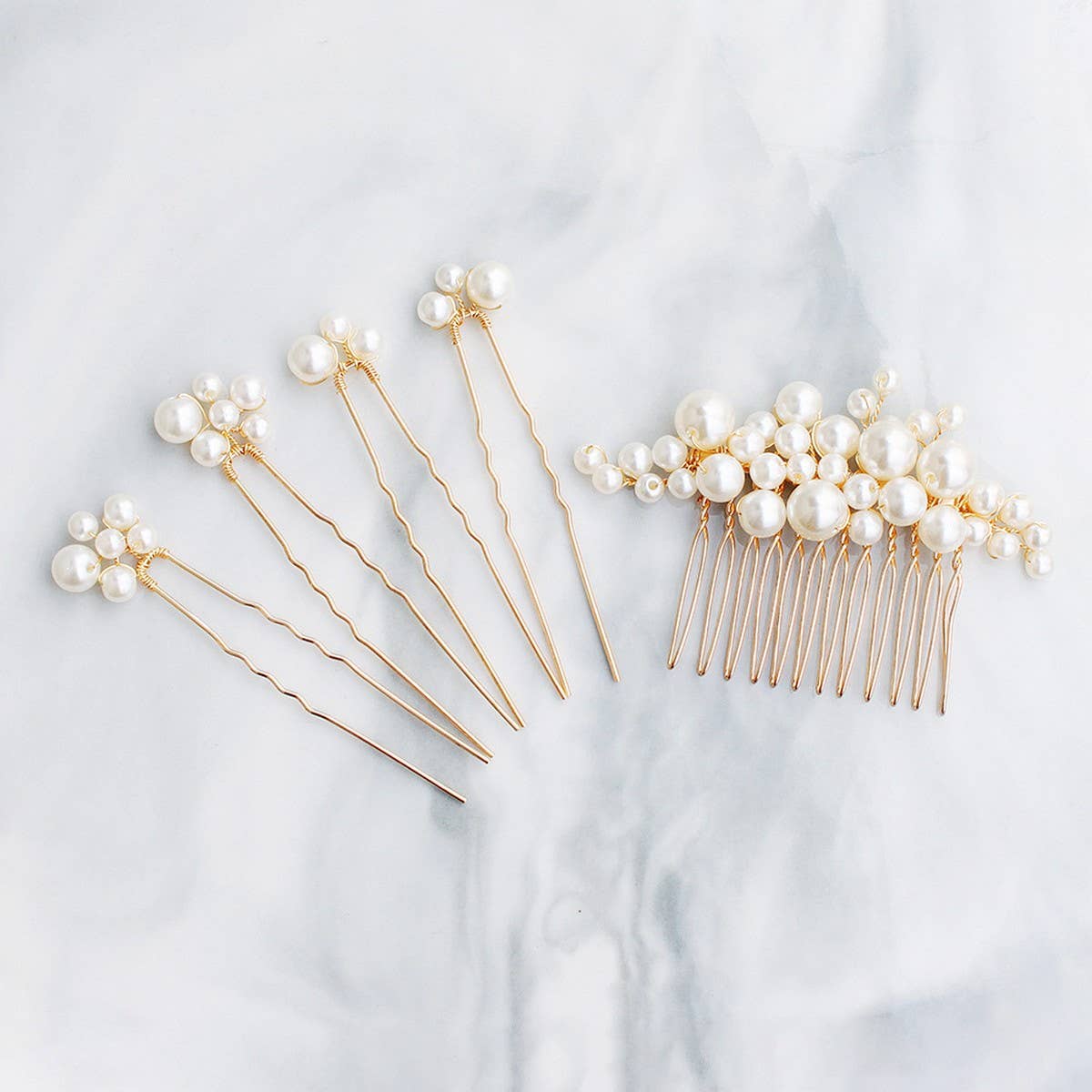 SWEET PEARL U-SHAPED BRIDAL HAIR ACCESSORIES