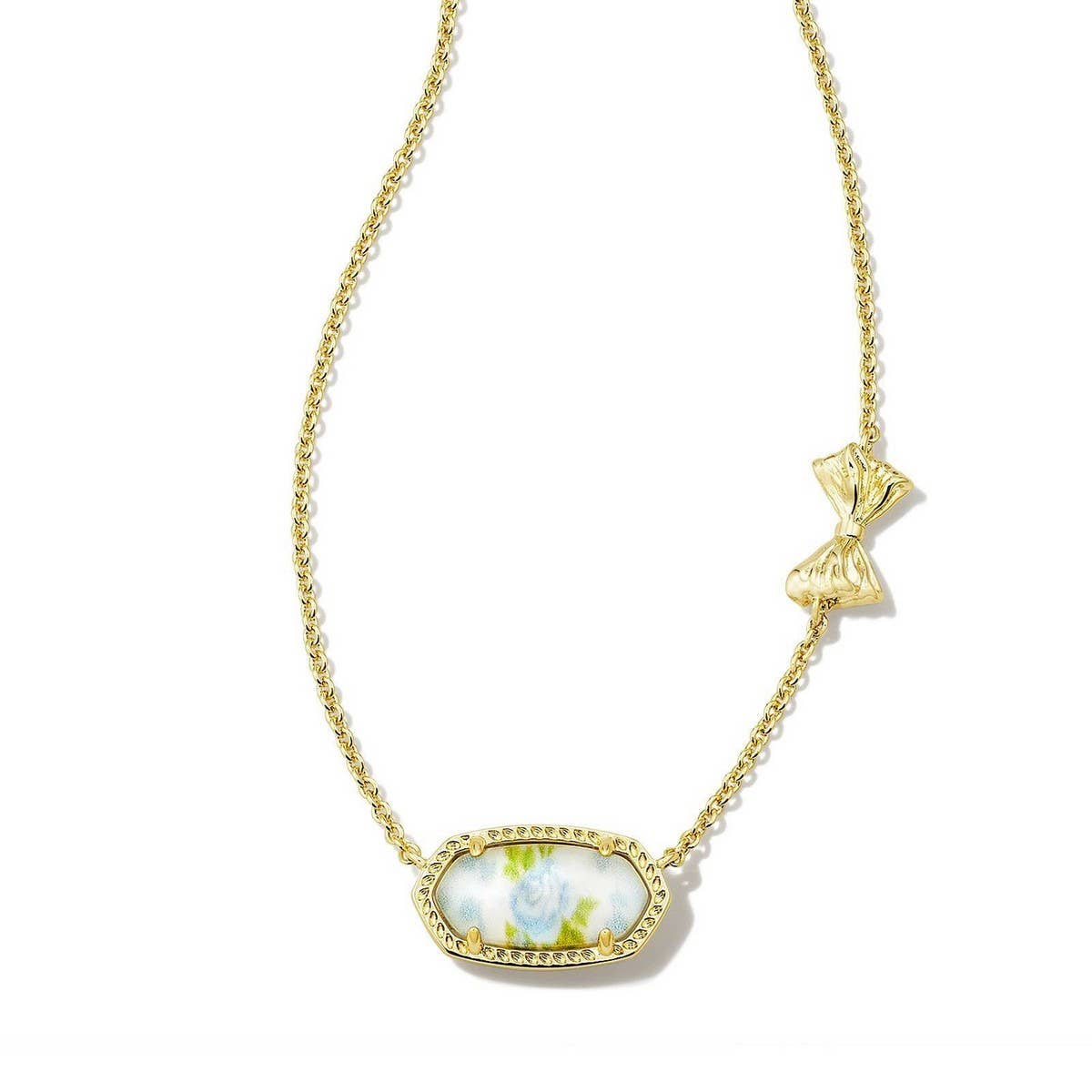 NEW RETRO GOLD BOW FLOWER NECKLACE FOR WOMEN