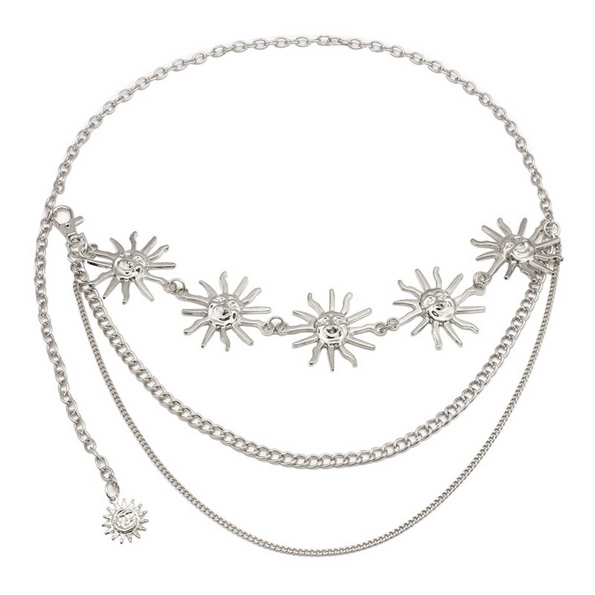 METAL SUNFLOWER WAIST CHAIN BODY CHAIN