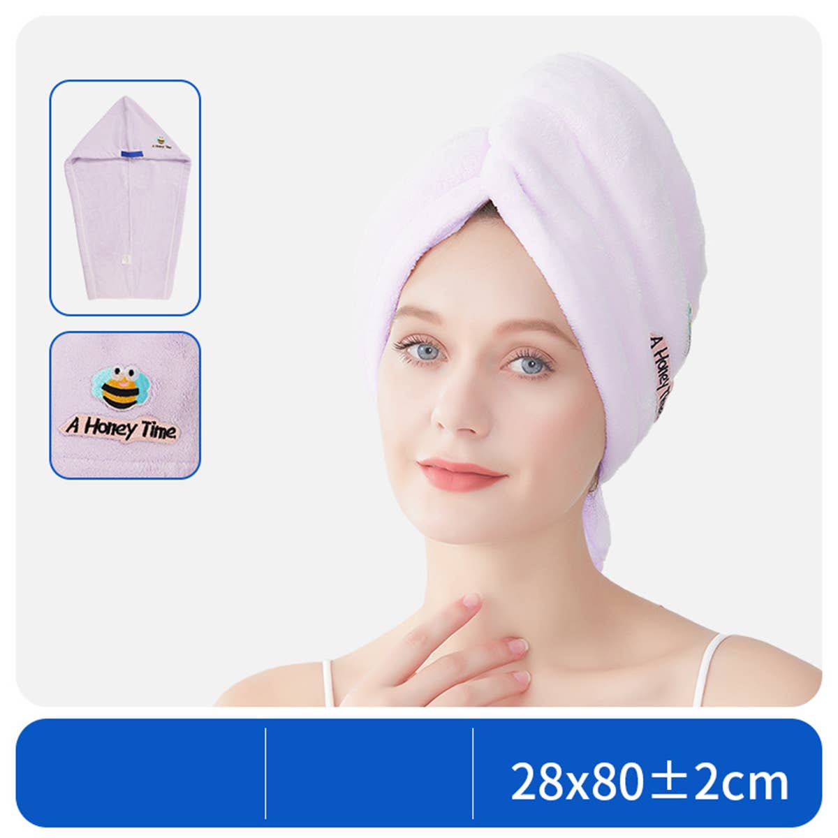 CWMM8345_CARTOON EMBROIDERY THICKENED HOUSEHOLD SHOWER CAP