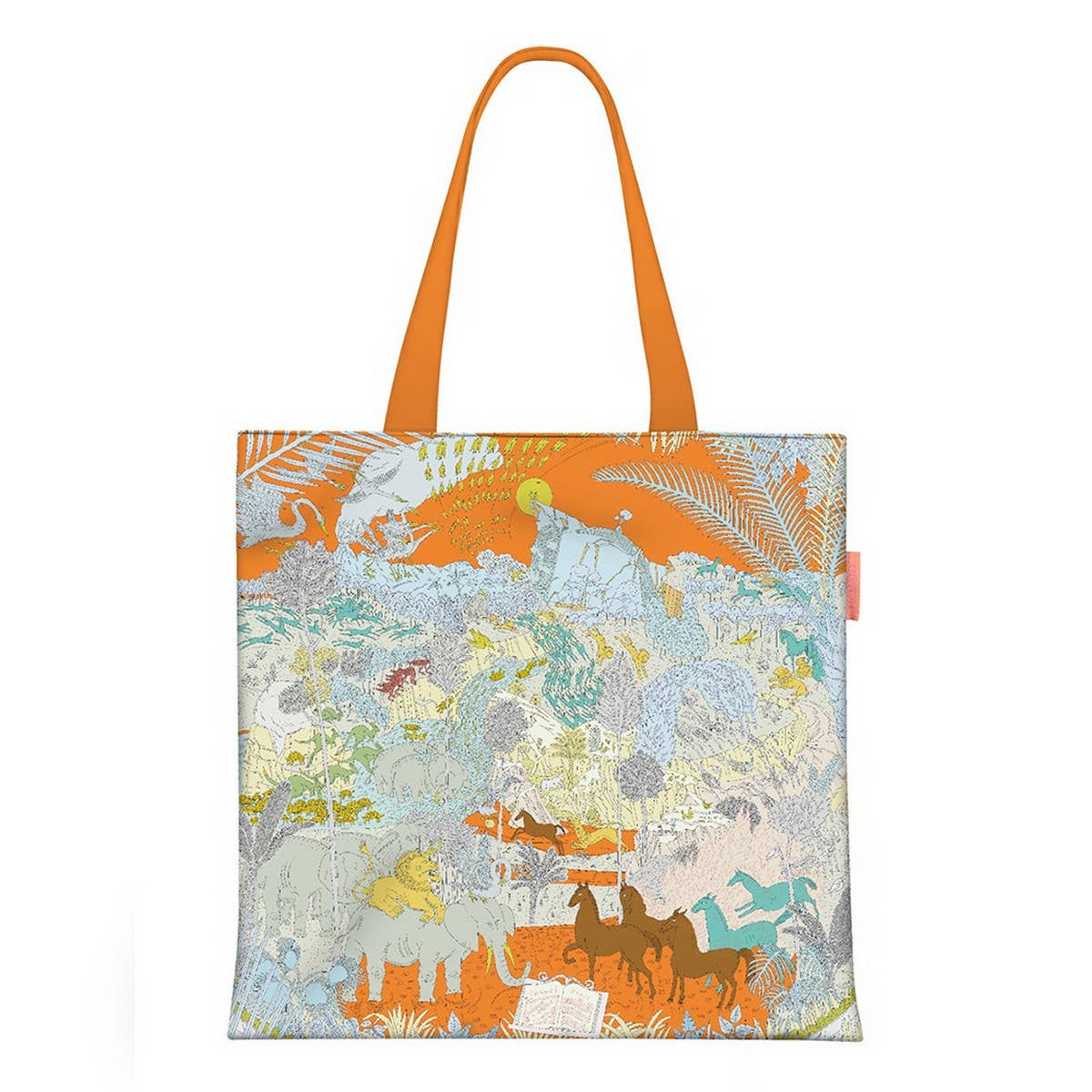 Animal Party Canvas Tote with Elephant & Lion_CWAB5133