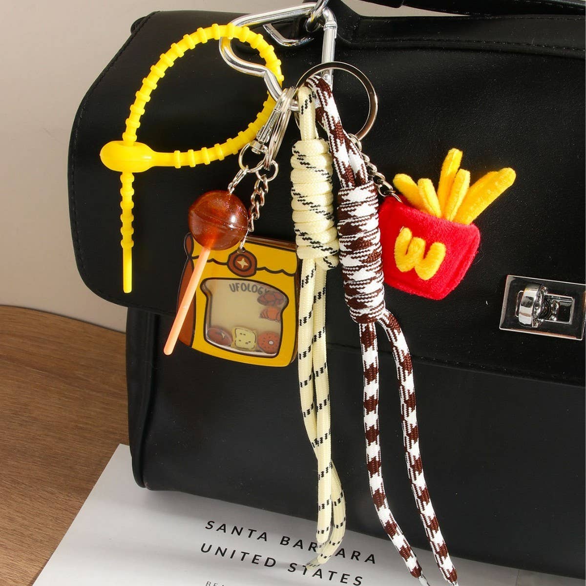 Toast Shaker Keychain with Lollipop & Fries