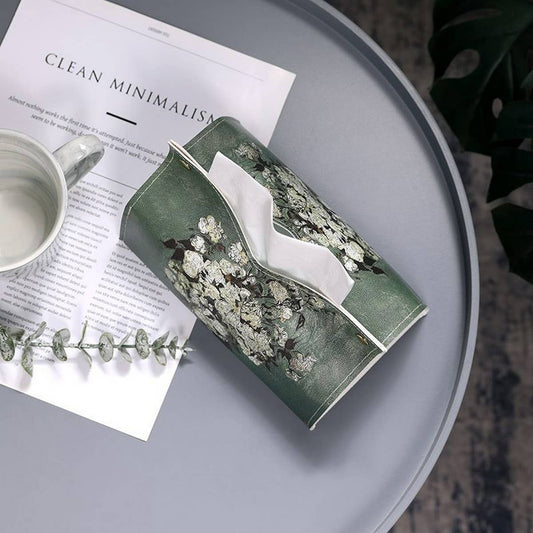 NEW CANGLING GREEN LEATHER TISSUE BOX CAR MOUNT