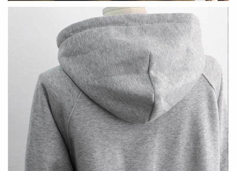 SOLID COLOR FASHION EXTENDED BACK HOODIE WOMAN