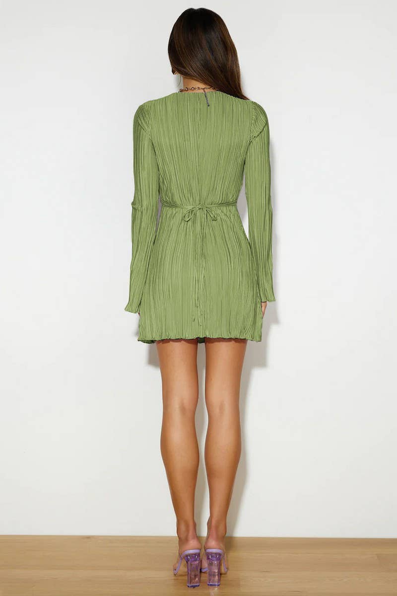 SLIM FITTING FRENULUM FLARED SLEEVE GLITTER SKIRT_CWDSD2842