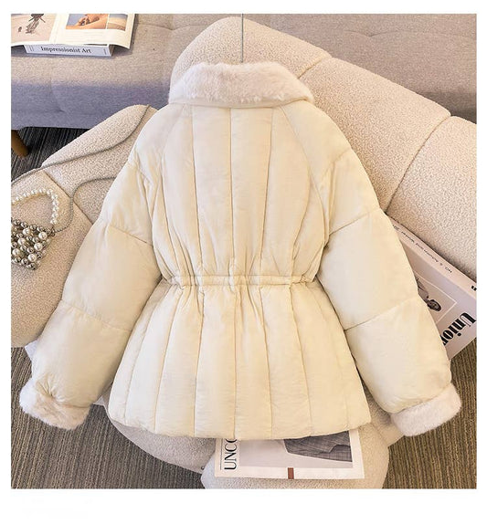 Turn-over collar loose cotton-padded jacket