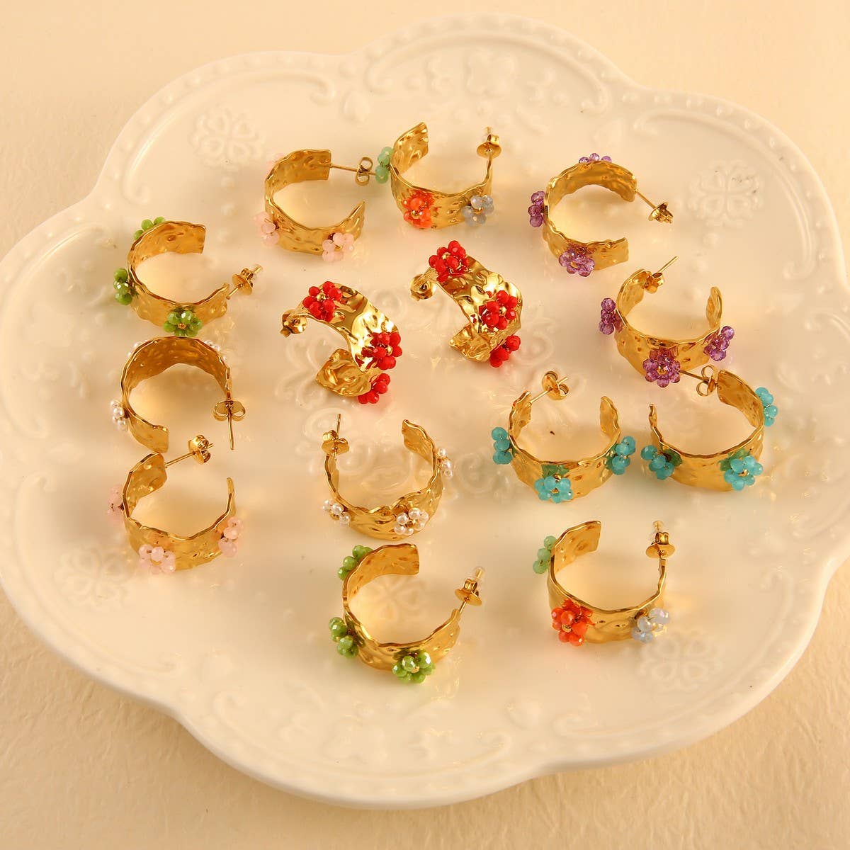 Minimalist Floral 18K Stainless Steel Earrings