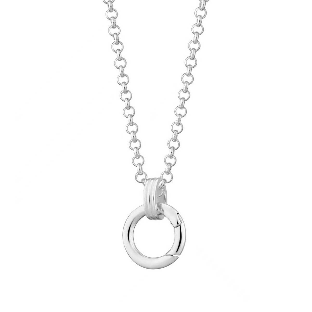 Basic loose chain heart round necklace_CWMM5711