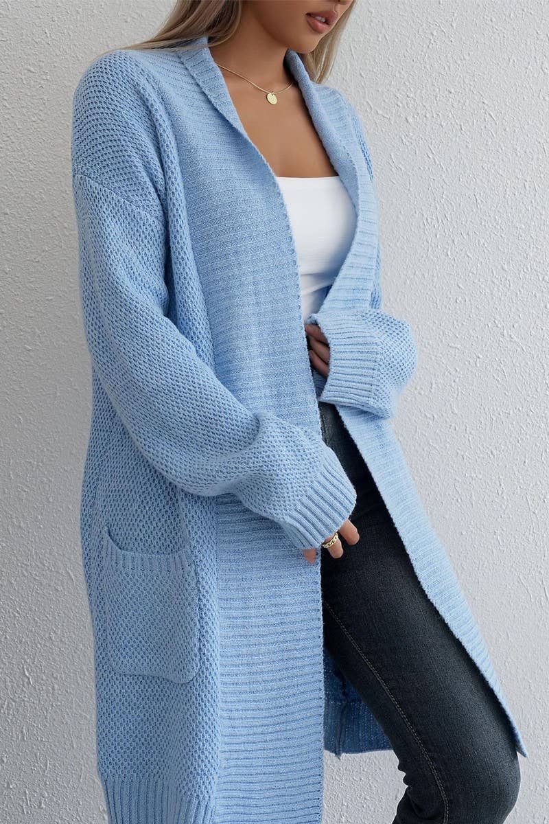 CWOCAL1586_LOOSE LAPEL LONG CARDIGAN SWEATER COAT