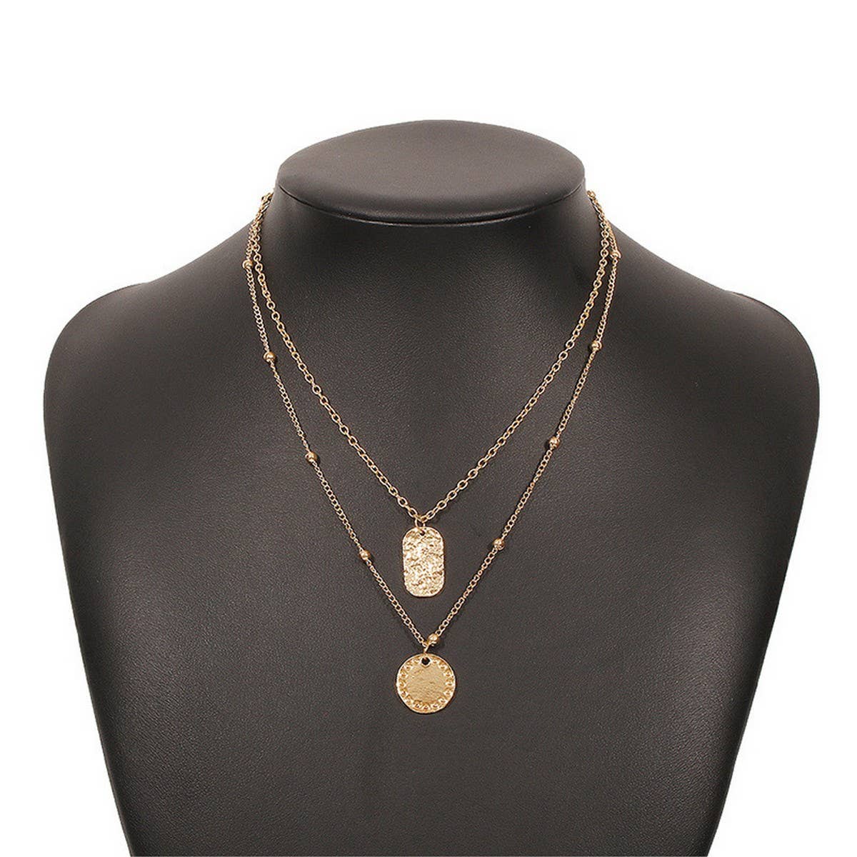 GEOMETRIC RETRO STYLE DOUBLE-LAYER NECKLACE