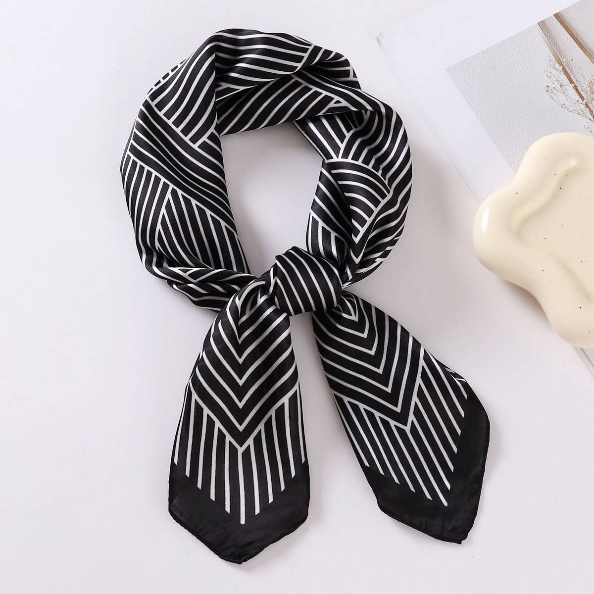 70cm Satin Neck Scarf--Chic Decorative Square Wrap_CWASC0822