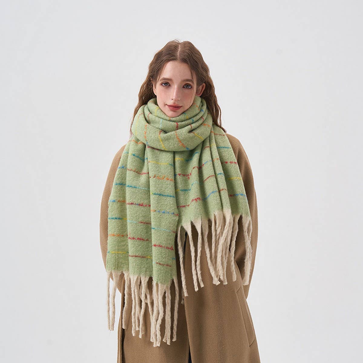 Gradient Soft Striped Scarf for Winter