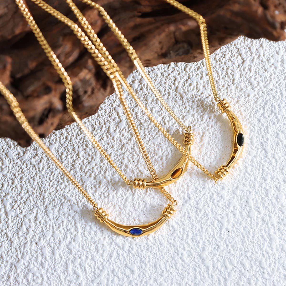 RETRO GOLD TITANIUM STEEL NECKLACE_CWAJE1077