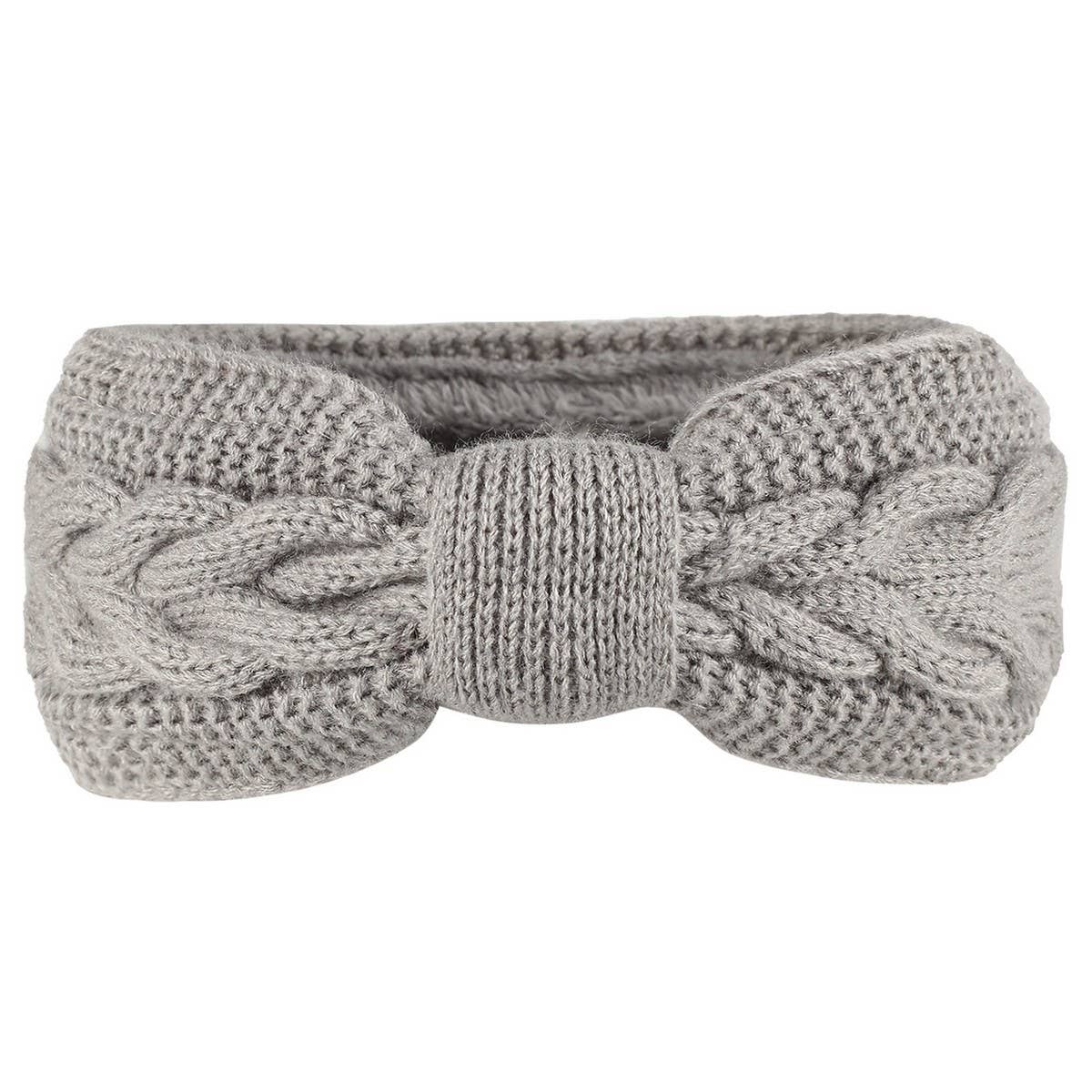 CWMM10071_FLEECE KNIT HEADBAND WITH BOW