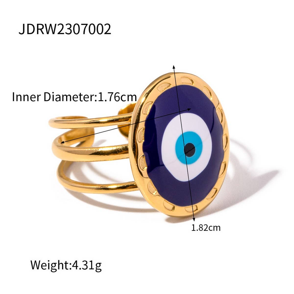 DEVIL'S EYE BLUE EYES RING  RING NON-FADING