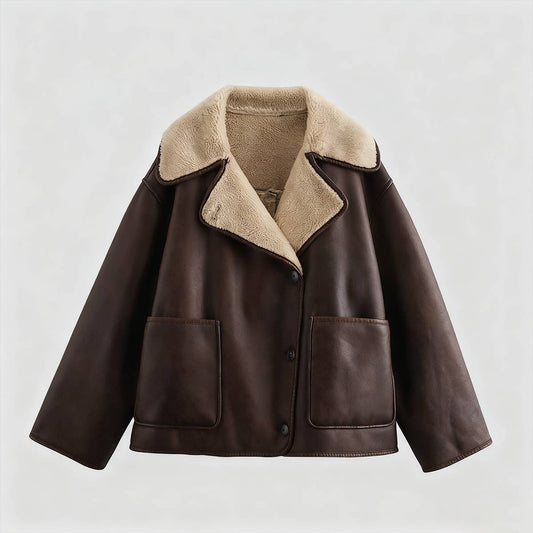 Fashionable casual single-breasted lapel coat