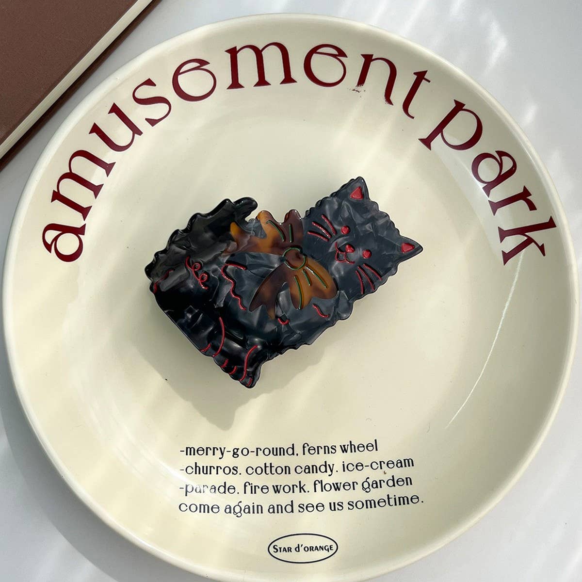 Bow Cat Acetate Hair Claw, Cute Shark Clip for Bun_CWAHA5823