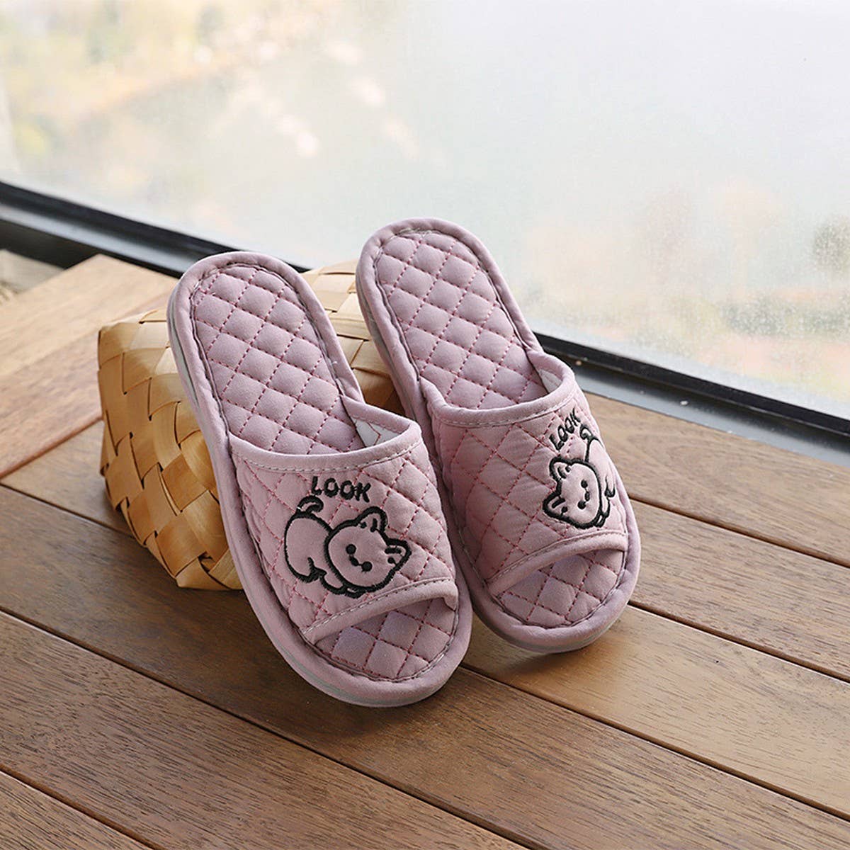 Cute Cat Cotton Handmade Thick Slippers
