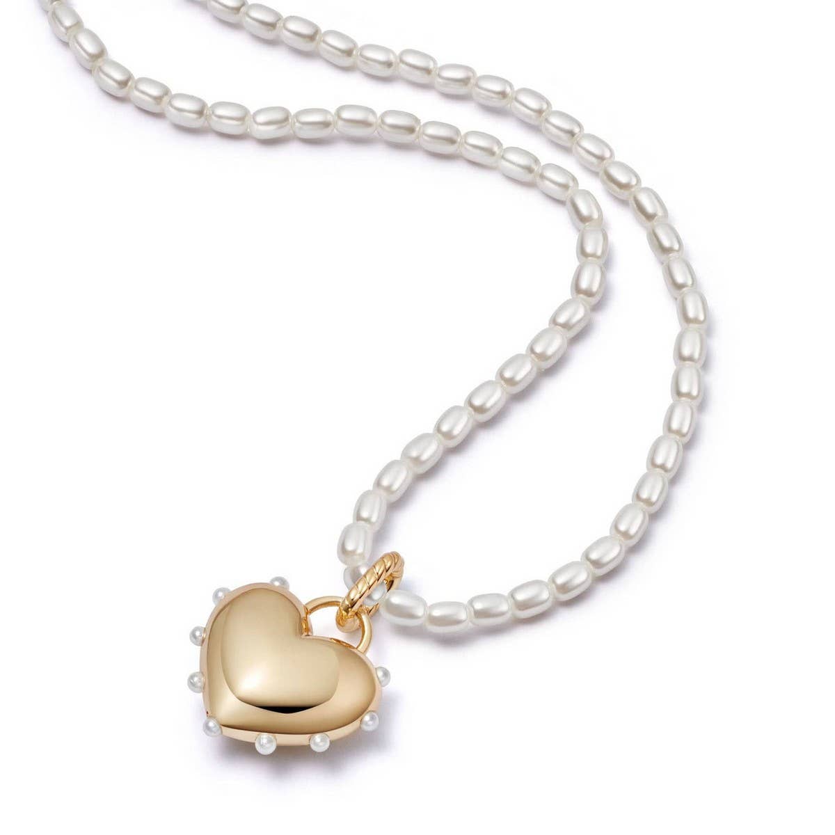 Temperament Pearl Heart Pendant Necklace