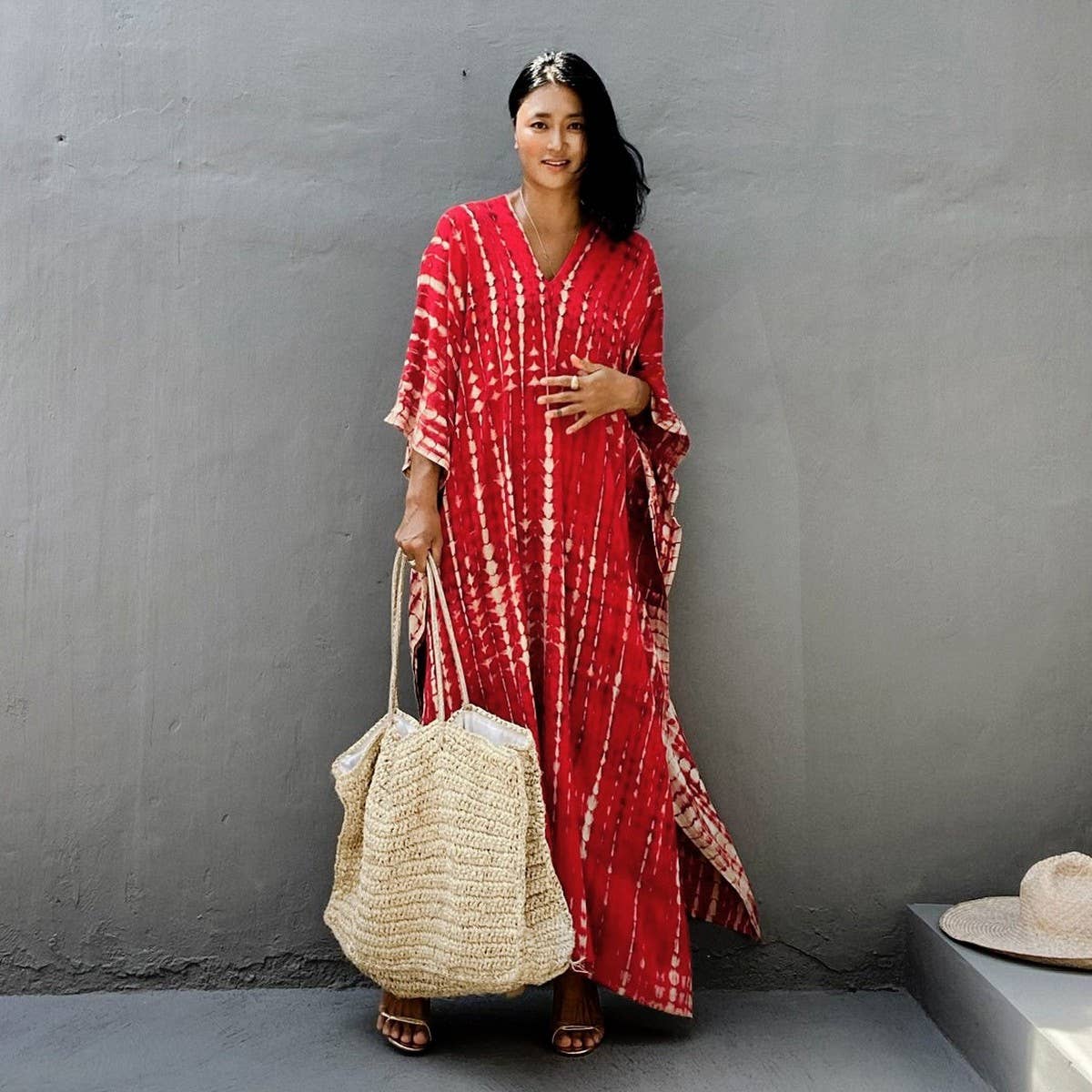 Tie-Dye Caftan Beach Cover-Up Loose Resort Robe