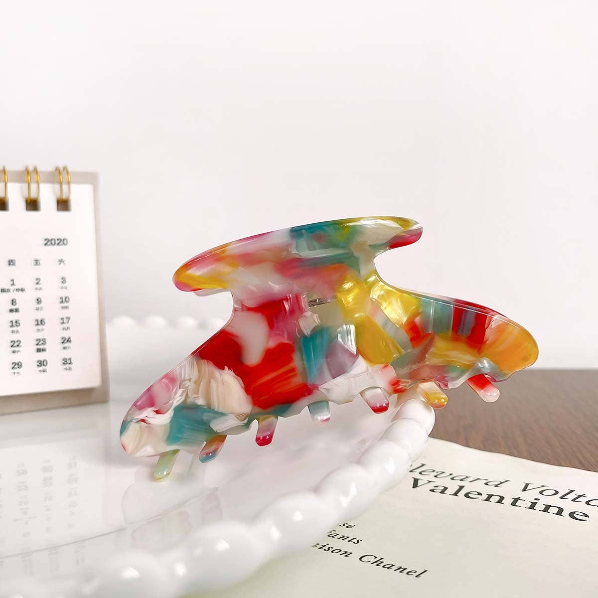 Colored dopamine acetate plate gripper hair clips