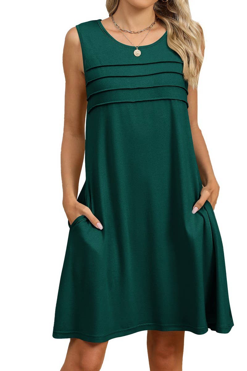 CWDSD7406_SPRING AND SUMMER CASUAL LOOSE POCKET DRESS