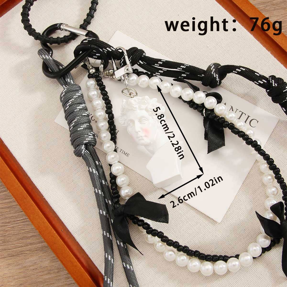 Elegant David Blush Charm with Pearl Heart Chain