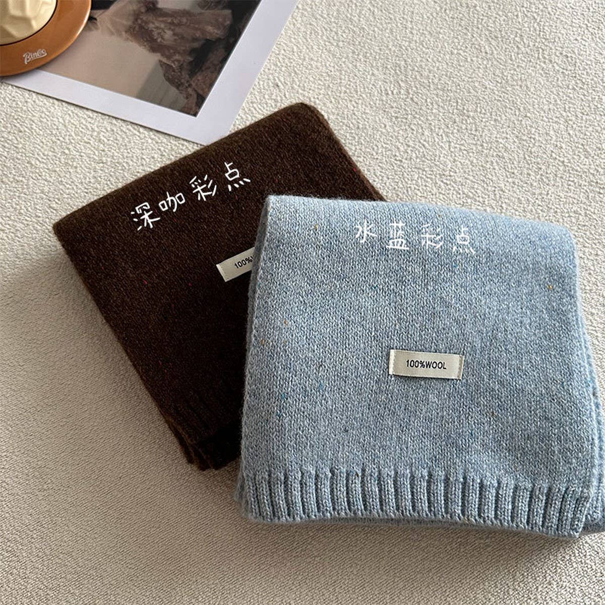 Color Dot Knit Scarf - Cozy Winter Neck Warmer