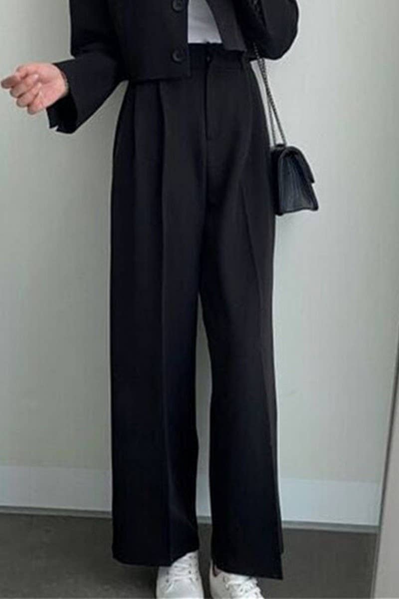 CWBLP00919_CASUAL STRAIGHT-LEG DRAPE SUIT WIDE-LEG PANTS