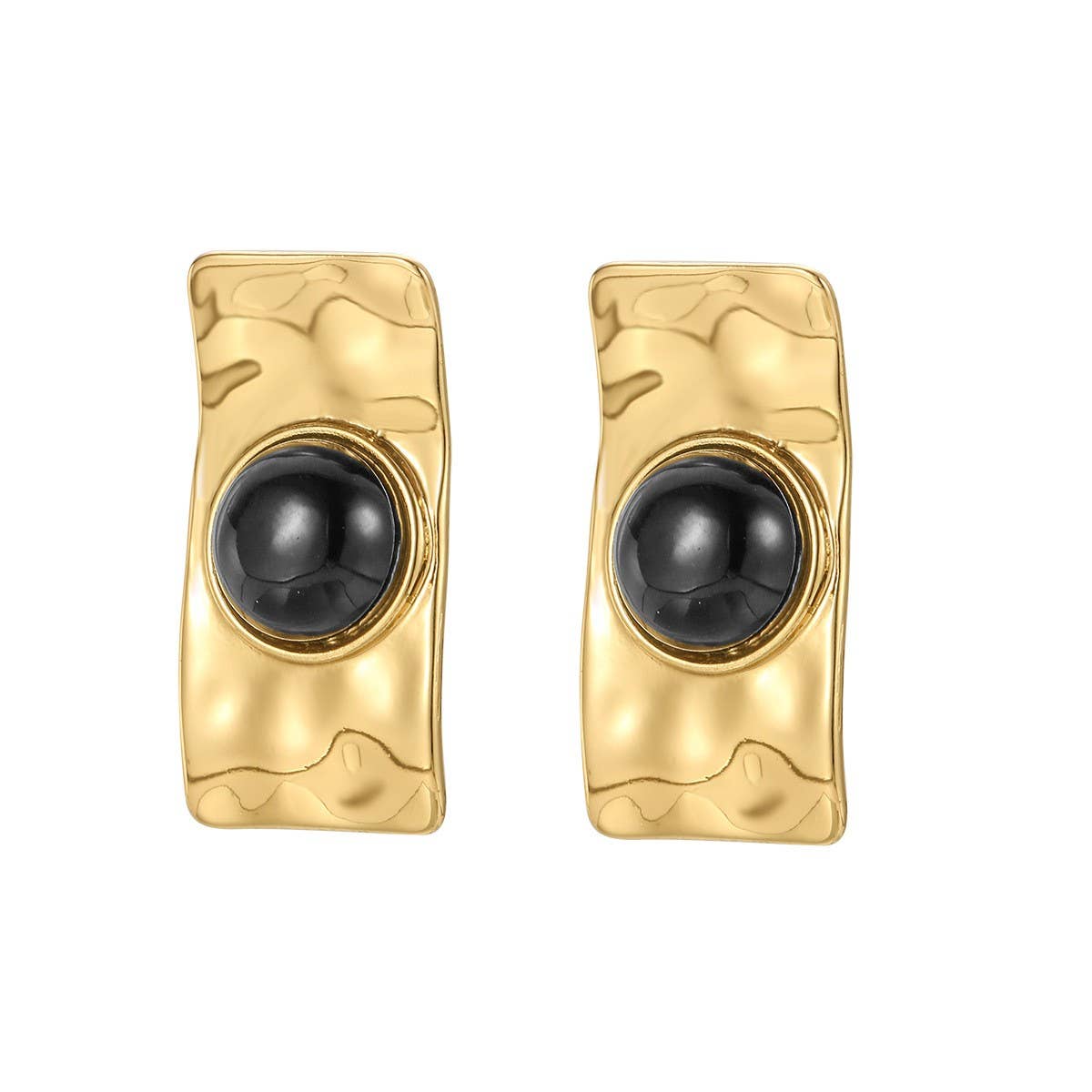 NEW FASHION TEMPERAMENT BLACK AND GOLD EARRINGS