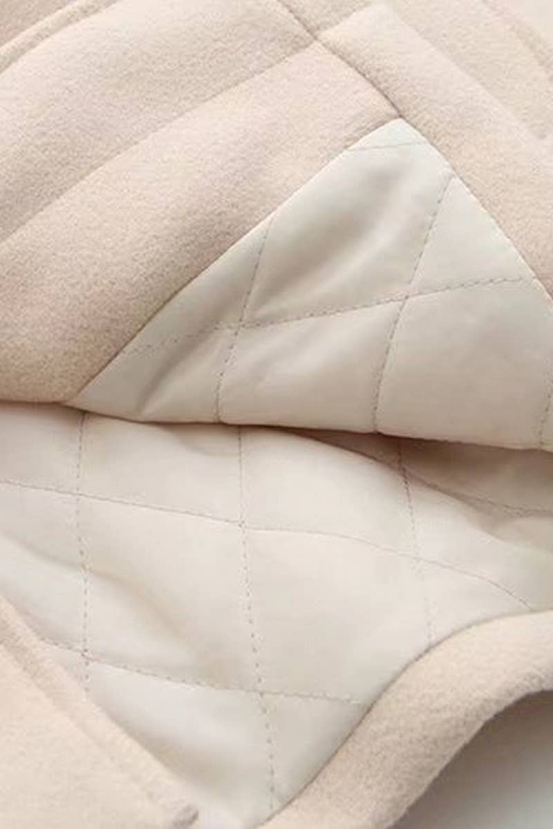 CWOCO0988_DOUBLE WOODEN BUTTON HOODED WOOLEN COAT