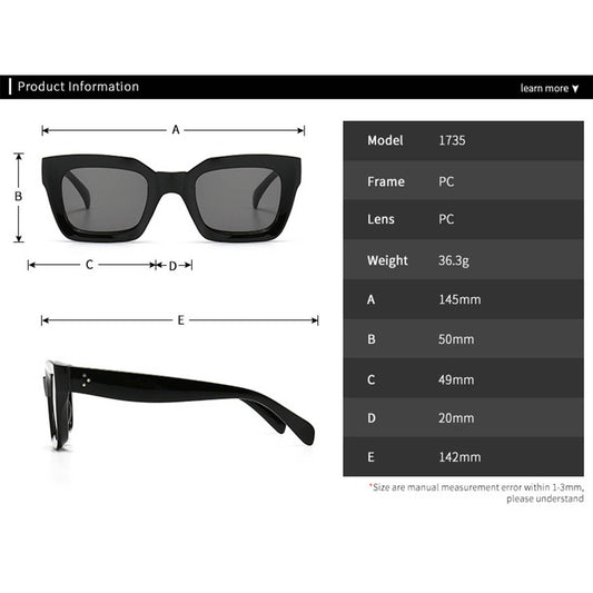 TRENDY STREET STYLE SQUARE SUNGLASSES