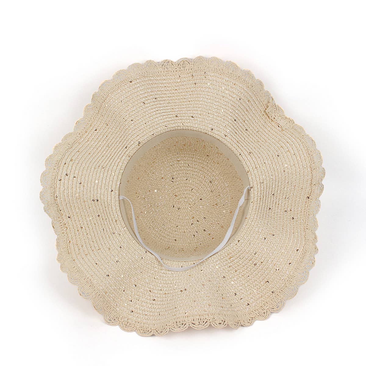 WOMEN CASUAL VISOR DOME WAVE BRIM STRAW HAT_CWAH1197