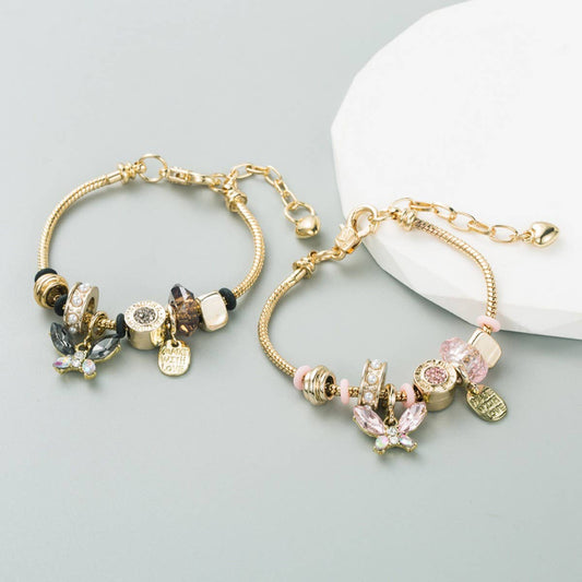 Trendy DIY Butterfly Crystal Alloy Bracelet