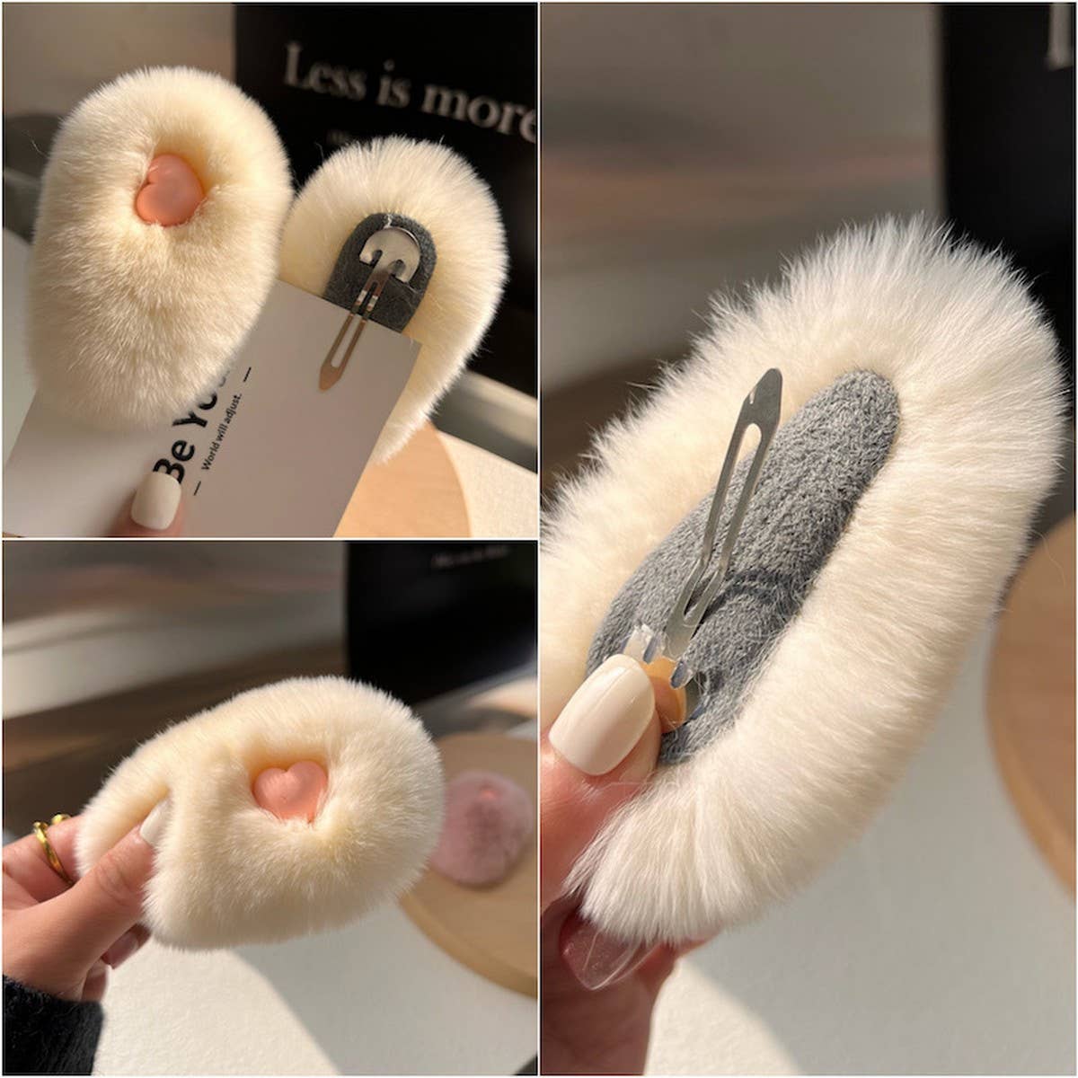 DESIGN PERSONALITY CUTE PLUSH GIRL LOVE HAIR CLIP